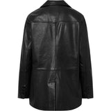 Trendy Linea blazer jakke i skind / 51148 - Black - DEPECHE