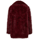 Vera faux fur jakke / 100386 - Burgundy - DEPECHE