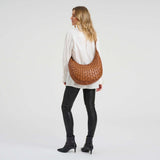 DEPECHE Warsaw skuldertaske i håndflettet skind Shoulderbag / Handbag 005 Vintage cognac