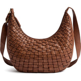 DEPECHE Warsaw skuldertaske i håndflettet skind Shoulderbag / Handbag 005 Vintage cognac