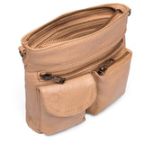 DEPECHE Cool crossbody taske i kvalitetslæder Cross over 156 Camel
