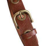 DEPECHE Cool læderbælte dekoreret med store eyelets Belts 014 Cognac