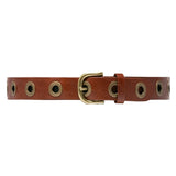 DEPECHE Cool læderbælte dekoreret med store eyelets Belts 014 Cognac