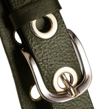 DEPECHE Cool læderbælte dekoreret med store eyelets Belts 049 Army Green