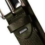 DEPECHE Cool læderbælte dekoreret med store eyelets Belts 049 Army Green