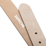 DEPECHE Jeans læderbælte dekoreret med stort bæltespænde Belts 011 Sand