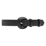 DEPECHE Jeans læderbælte dekoreret med stort bæltespænde Belts 099 Black (Nero)