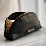 DEPECHE Lille rejse kosmetiktaske i blødt læder Accessories 099 Black (Nero)