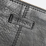 DEPECHE Smuk læder clutch dekoreret med guldfarvede lynlåse Small bag / Clutch 099 Black (Nero)