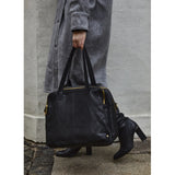 DEPECHE Stor arbejdstaske i blødt skind Shoulderbag / Handbag 099 Black (Nero)