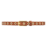 DEPECHE Smalt bælte med cool detaljer Belt 015 Brown