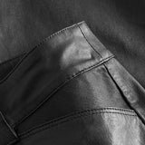 Depeche leather wear 7/8 dels chino skindbuks i lækker stretch kvalitet Pants 099 Black (Nero)