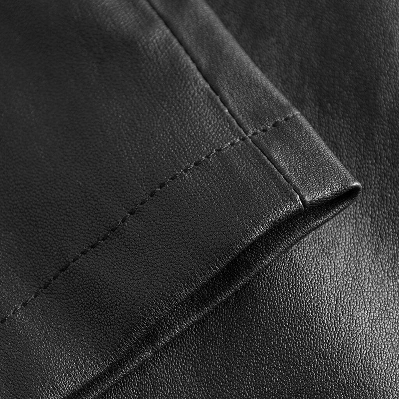 Depeche leather wear 7/8 dels chino skindbuks i lækker stretch kvalitet Pants 099 Black (Nero)