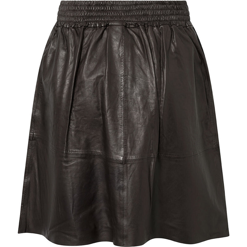 Depeche leather wear A-shape Doria nederdel i blødt skind Skirts 008 Chocolate