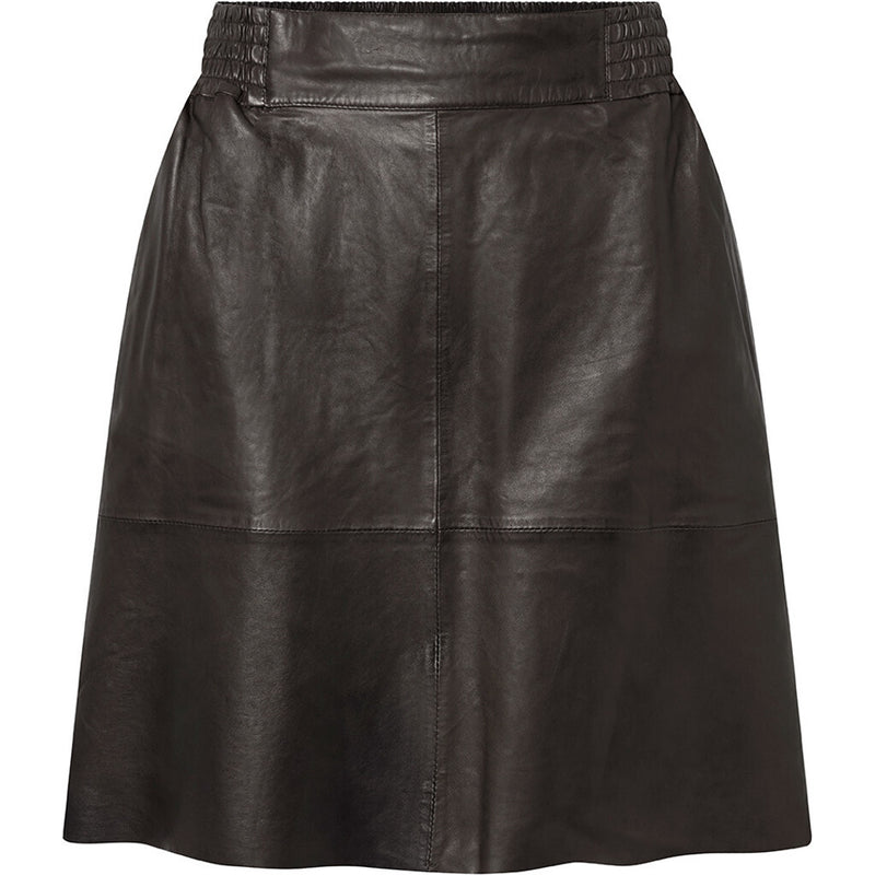 Depeche leather wear A-shape Doria nederdel i blødt skind Skirts 008 Chocolate