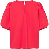 Depeche Clothing Abi bluse med pufærmer Tops 043 Red