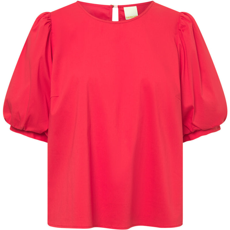 Depeche Clothing Abi bluse med pufærmer Tops 043 Red