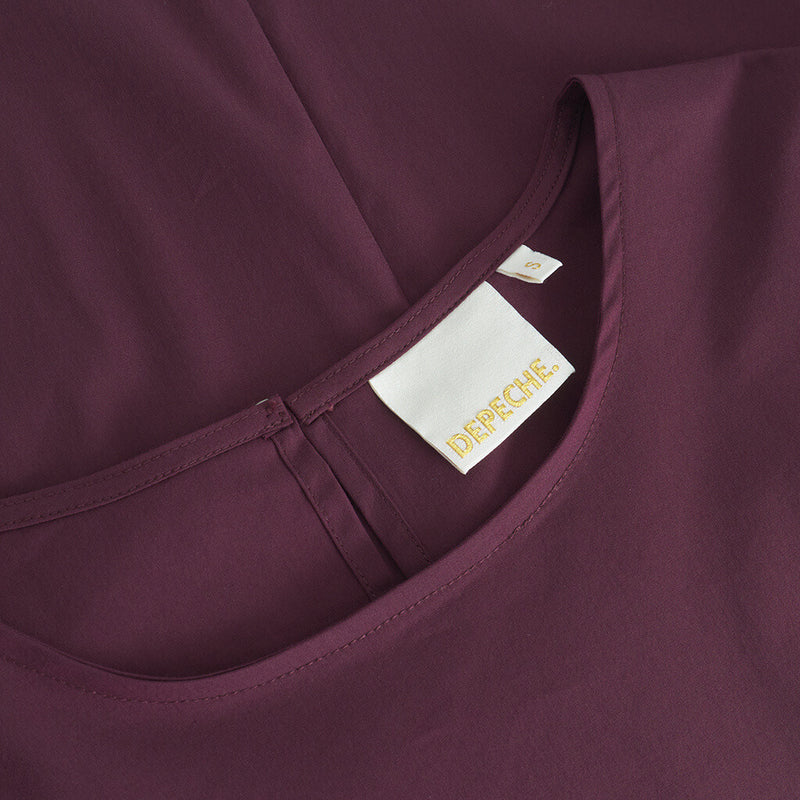 Depeche Clothing Abi kjole med ¾ pufærmer Dresses 279 Burgundy