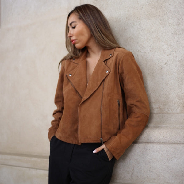 Depeche leather wear Abigail ruskindsjakke Jackets 014 Cognac