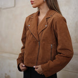 Depeche leather wear Abigail ruskindsjakke Jackets 014 Cognac