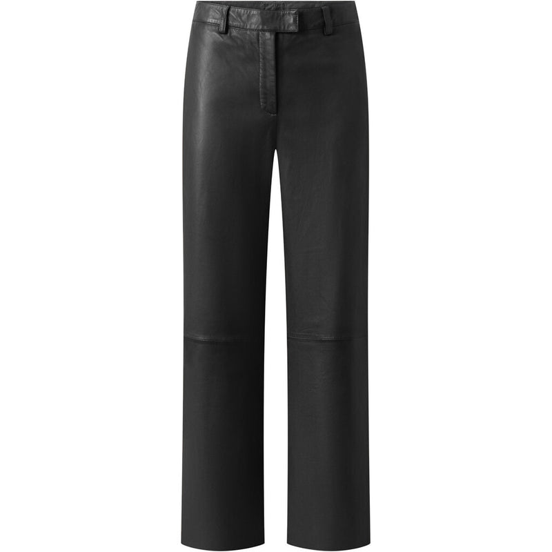 Depeche leather wear Adele RW skindbukser med vide ben Pants 099 Black (Nero)