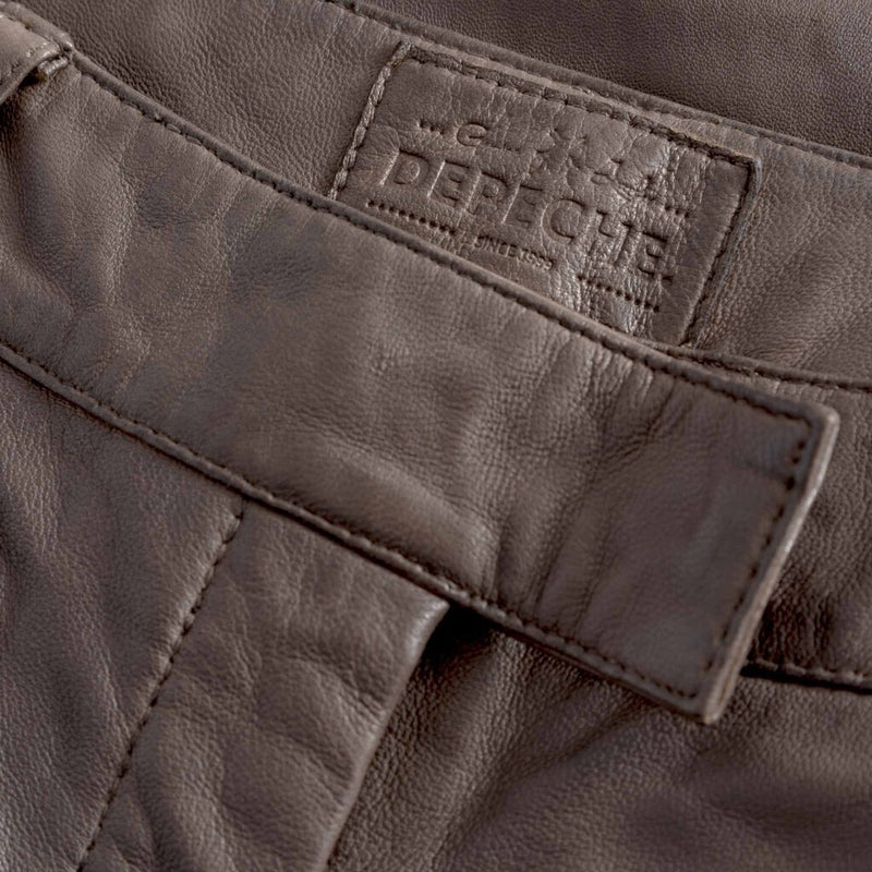 Depeche leather wear Adele RW skindbukser med vide ben Pants 168 Latte