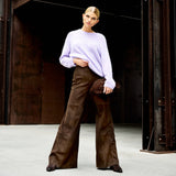Depeche leather wear Adiva HW Culotte Ruskindsbuks Pants 067 Dusty brown