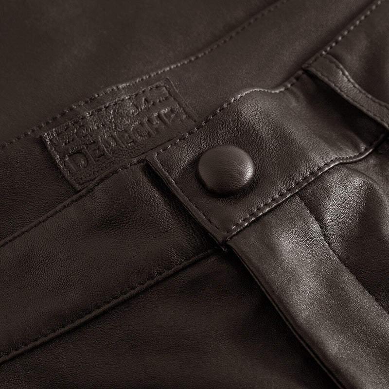 Depeche leather wear Amelia chino skindbuks i 7/8 dels længde Pants 008 Chocolate