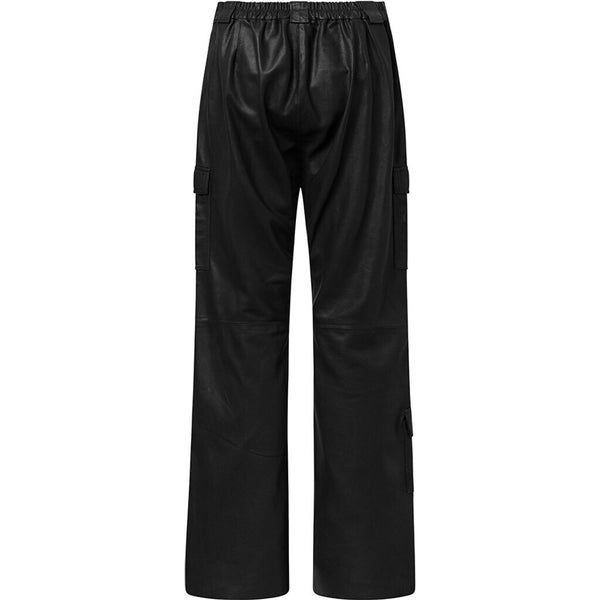 Depeche leather wear Amily straight fit cargo skindbukser Pants 099 Black (Nero)