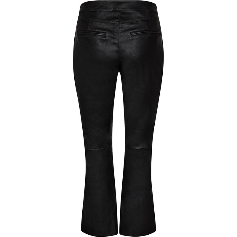 Depeche leather wear Anka 7/8 skindbuks med flare Pants 099 Black (Nero)