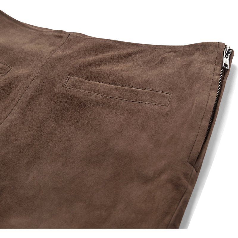 Depeche leather wear Ava 7/8 ruskindsbukser Pants 038 Dusty taupe