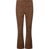 Depeche leather wear Ava HW Flare 7/8 Ruskindbuks Pants 311 Wood