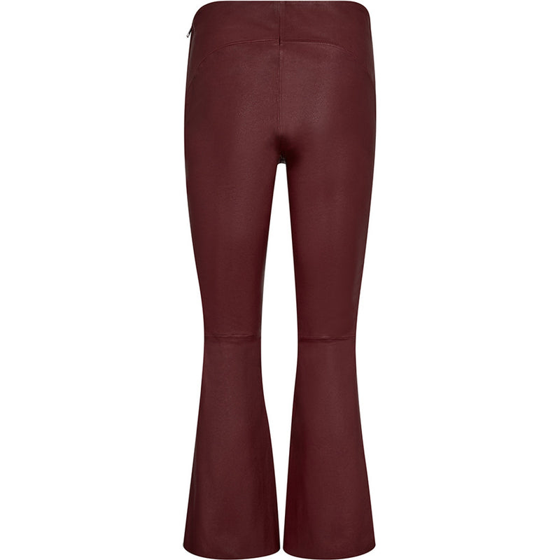 Depeche leather wear Ava RW flare 7/8 længde skindbuks i strækbar kvalitet Pants 279 Burgundy
