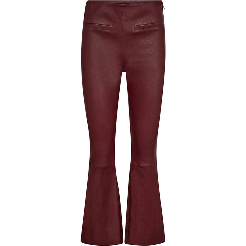 Depeche leather wear Ava RW flare 7/8 længde skindbuks i strækbar kvalitet Pants 279 Burgundy
