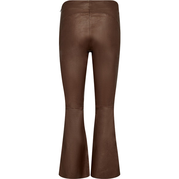 Depeche leather wear Ava RW flare 7/8 længde skindbuks i strækbar kvalitet Pants 309 Metallic Brown