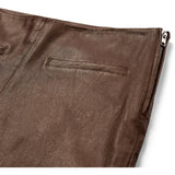 Depeche leather wear Ava RW flare 7/8 længde skindbuks i strækbar kvalitet Pants 309 Metallic Brown