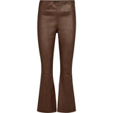 Depeche leather wear Ava RW flare 7/8 længde skindbuks i strækbar kvalitet Pants 309 Metallic Brown