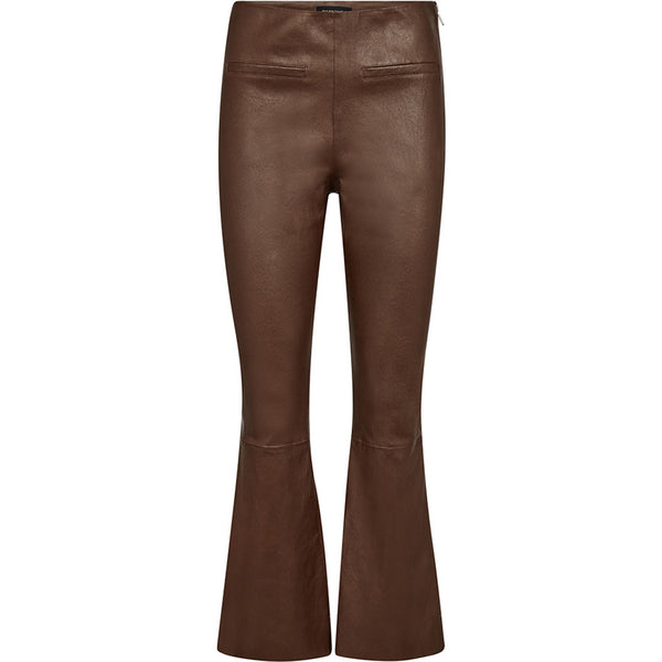 Depeche leather wear Ava RW flare 7/8 længde skindbuks i strækbar kvalitet Pants 309 Metallic Brown