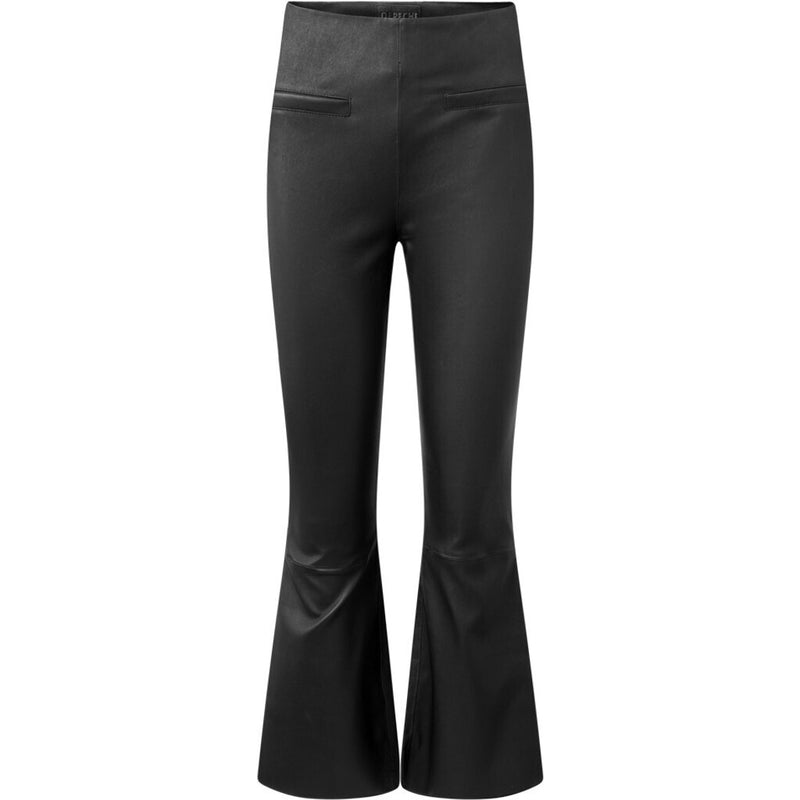Depeche leather wear Ava RW flare skindbuks i strækbar kvalitet Pants 099 Black (Nero)