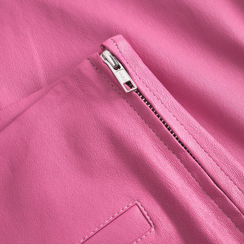 Depeche leather wear Ava RW flare 7/8 længde skindbuks i strækbar kvalitet Pants 195 Bubble gum