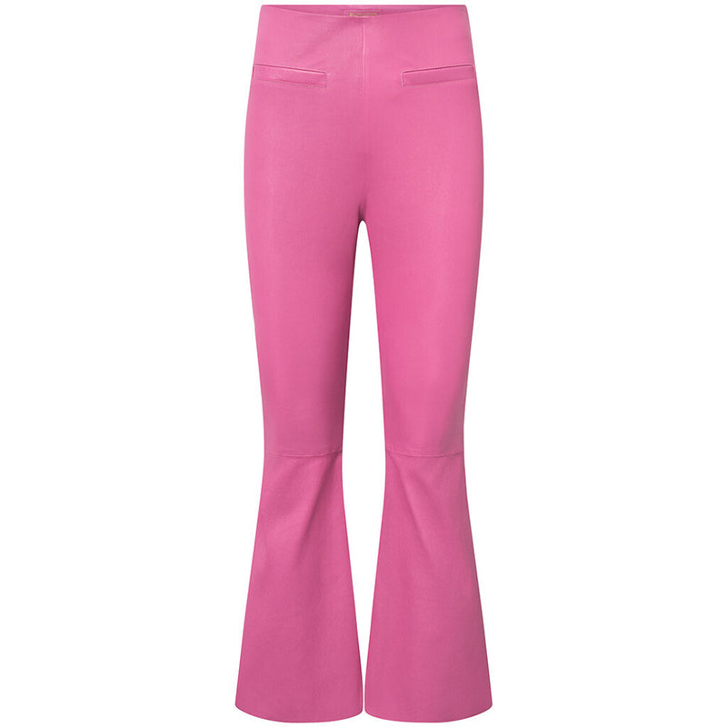 Depeche leather wear Ava RW flare 7/8 længde skindbuks i strækbar kvalitet Pants 195 Bubble gum