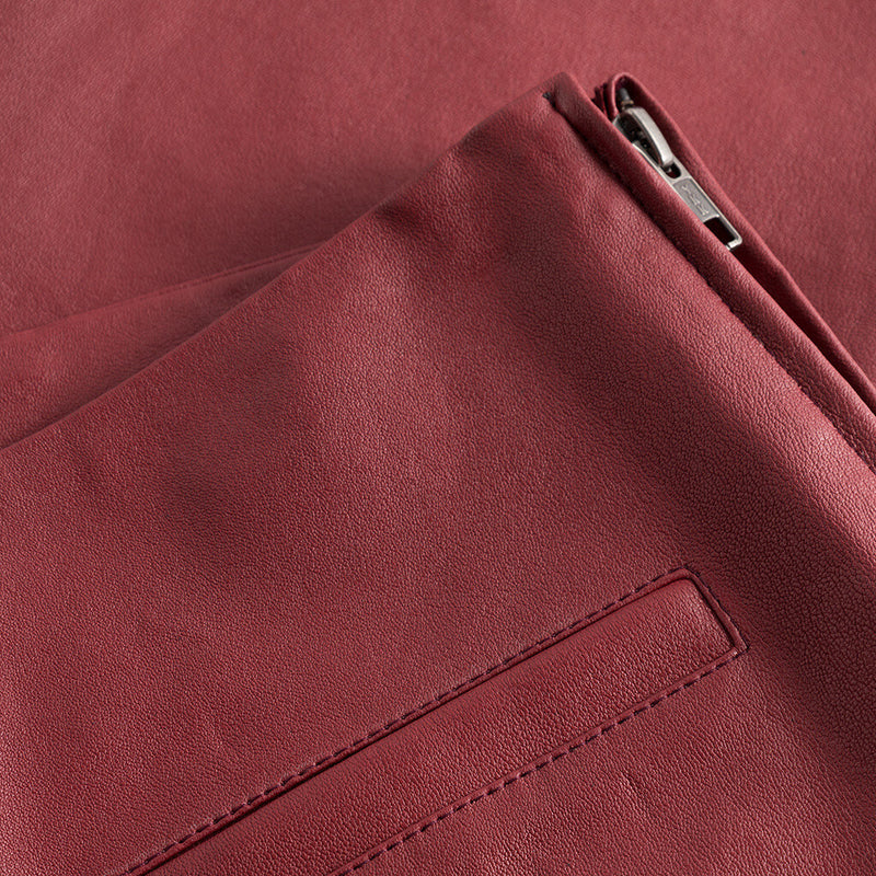 Depeche leather wear Ava RW flare skindbuks i strækbar kvalitet Pants 243 Racing Red