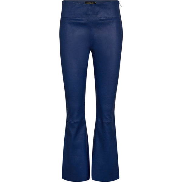 Depeche leather wear Ava RW flare 7/8 længde skindbuks i strækbar kvalitet Pants 247 Bright Blue