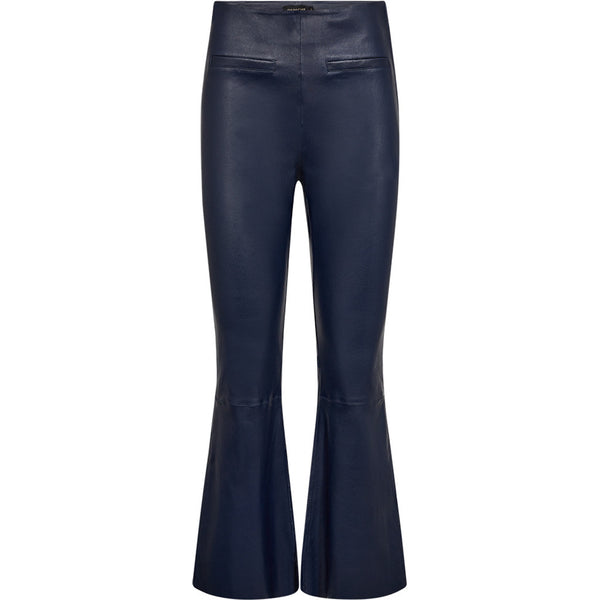 Depeche leather wear Ava RW flare 7/8 længde skindbuks i strækbar kvalitet Pants 285 Midnight Blue
