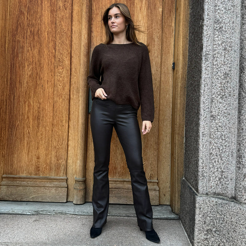 Depeche leather wear Ava skindbukser - fuld længde (RW) Pants 008 Chocolate