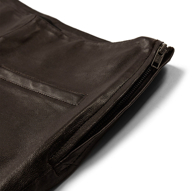 Depeche leather wear Ava skindbukser - fuld længde (RW) Pants 008 Chocolate