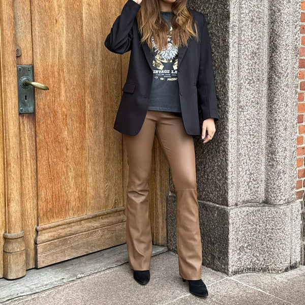 Depeche leather wear Ava skindbukser - fuld længde (RW) Pants 199 Nougat
