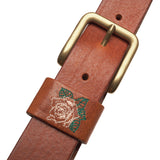 DEPECHE Bælte med smukt broderi Belts 040 Dark cognac