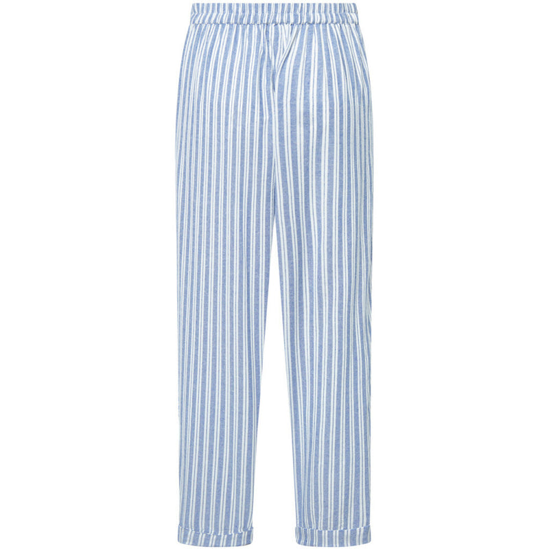 Depeche Clothing Beate buks i stribet print Pants 259 Blue Yarndye Stripe