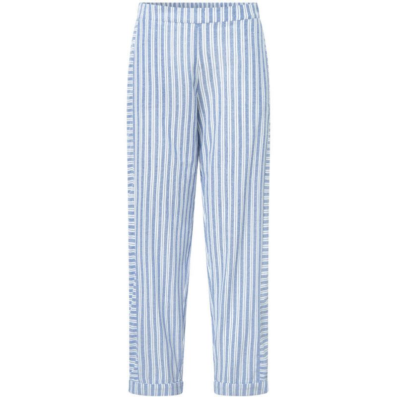 Depeche Clothing Beate buks i stribet print Pants 259 Blue Yarndye Stripe